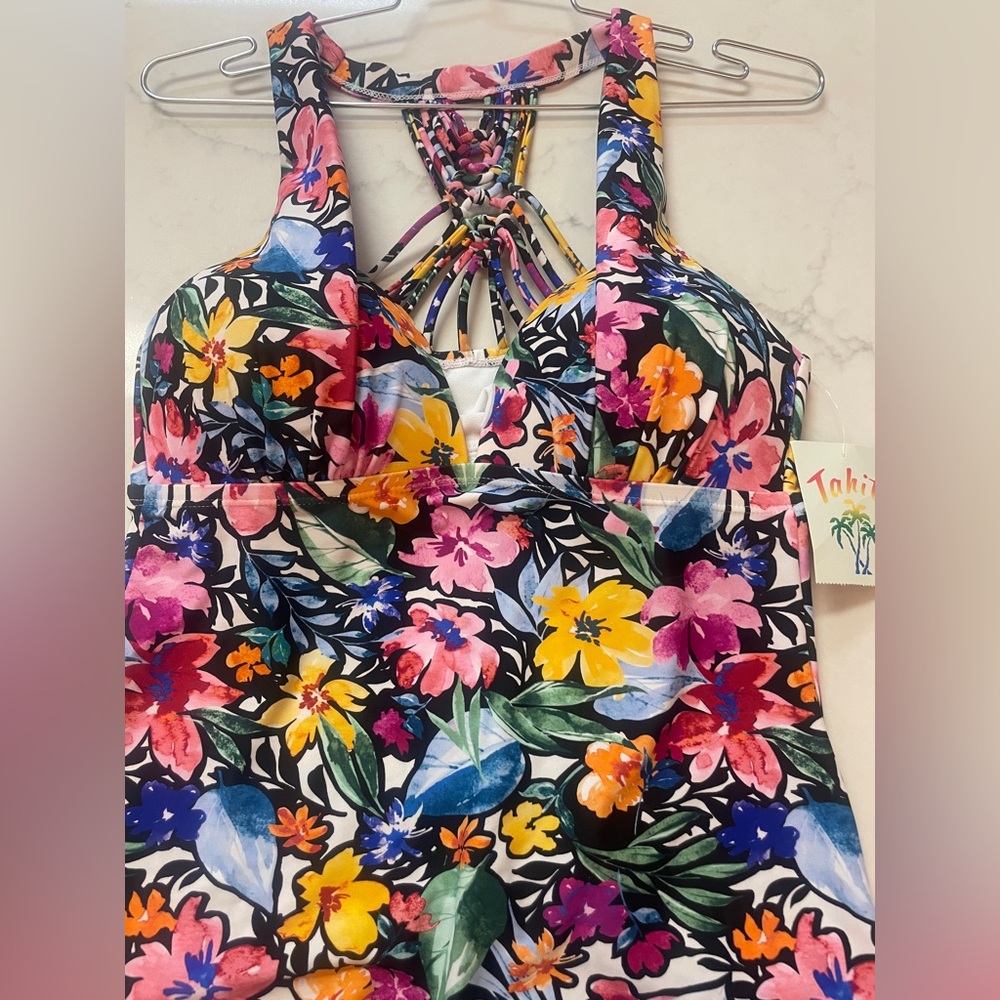 Tahiti Colorful Swimsuit Top Medium 8-10 NWT